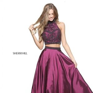 Authentic NEW Sherri Hill 51061 Plum Prom Gown